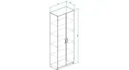 Шафа Анжело Ferrum-decor на 5 полиць 2 двері 1900x700x380 ДСП Біла 16 мм (FRD-105013) - мініатюра 4