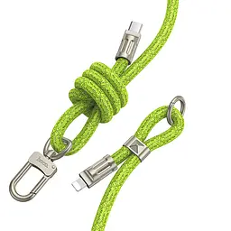 Дата кабель-шнурок Hoco GH7 Elegant Type-C to Lightning (1.8m) Fluorescent Green - мініатюра 2