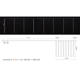 Гірлянда Delux Snowfall C 384LED 8х0.5 м IP44 EN Біла/Прозора (90017979) - мініатюра 2