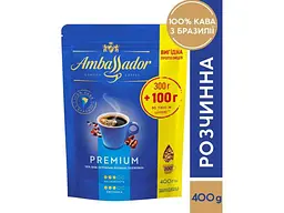 Кава розчинна AMBASSADOR 300+100г Premium пакет