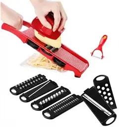 Овочерізка з резервуаром і насадками Mandoline Slicer 6 в 1 подрібнювач для овочів і фруктів - мініатюра 5