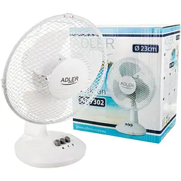 Вентилятор AdlerAD 7302 white настільний/ 45Вт/ D=23см/ автоповорот/ білий (AD7302) - мініатюра 5