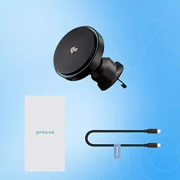 Автотримач із бездротовою зарядкою Proove Light Circle Qi2 15W Black (WHLC15010002) [167446] - мініатюра 8