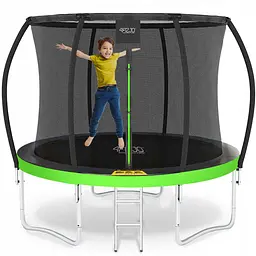 Батут із внутрішньою сіткою 4FIZJO Premium 8FT 252 см 4FJ0364 Black/Green (P-5907739314161)