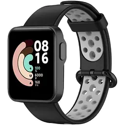 Ремінець DK CDK Silicone Sport Band Nike для Xiaomi Redmi Watch (012954) (black / grey) - мініатюра 2