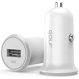 Автомобільний зарядний пристрій GOLF GF-C5 Car charger 1USB 1A White - мініатюра 2