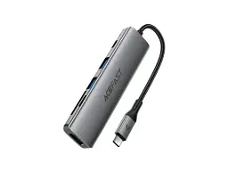 USB-хаб Acefast J18 6-in-1 HUB Metal Gray (6974316285939)
