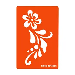 Трафарет для біо-тату Квітка fx081-15x20см, розмір 15х20см