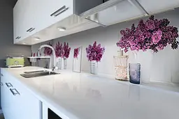 Кухонний фартух Бузок у відрі вінілова наклейка ПВХ букети квіти Сірий 65х250 см Happy Pocket Z180830 - мініатюра 6