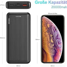 Портативний зарядний пристрій Ockeyed 20000 мАг USB C для мобільного телефону - мініатюра 7