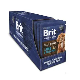 Вологе корм Brit Premium Fillets in Gravy Lamb & Green Peas для собак малих порід філе в соусі з ягням та зеленим горошком 85 г - мініатюра 3