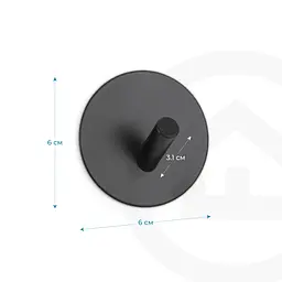 Набір клейких гачків Fabrika Lux Black, 2шт. - мініатюра 3