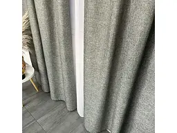 Штори з легкого льону графітового кольору на тасьмі 2шт. 150х270 ALBO pbe0052573 - мініатюра 9