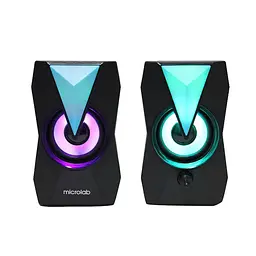Акустична система 2.0 Microlab B-22 6 Вт RGB Led USB чорна - мініатюра 3