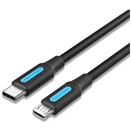 Дата кабель USB-C to Micro 5P 1.5m 2A black Vention (COVBG)