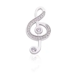 Серебряная брошь Скрипичный ключ (9515)