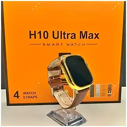 Смарт-годинник Smart Watch H10 Ultra набір з 4-ма ремінцями Gold (17643) - мініатюра 2