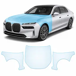 Антигравійна захисна бронеплівка за лекалами для BMW 7 Series G70 2022- капот і передні крила