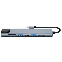 Хаб USB "8-in-1", Grey GTL teh0019583 - мініатюра 2