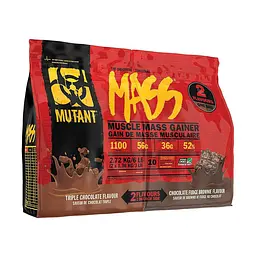 Гейнер Mutant Mass, 2.72 кг - Потрійний шоколад/Шоколадний брауні