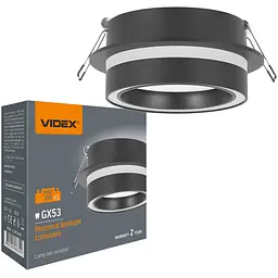Світильник Videx під лампу GX53 врізний чорний (VL-SPF34R-B)  - мініатюра 2