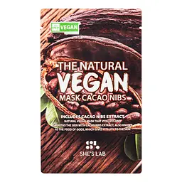 Маска для лица She's Lab The Natural Vegan Бобы Какао, 20 г