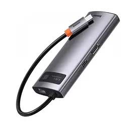 Хаб - конвертер Baseus Metal Gleam Series 6-in-1 Type-C Hub Docking Station CAHub-CW0G - мініатюра 2