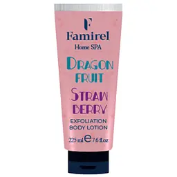 Відлущувальний лосьйон для тіла Famirel Home Spa Exfoliant Body Lotion Dragon Fruit & Strawberry Пітахайя і полуниця 225 мл