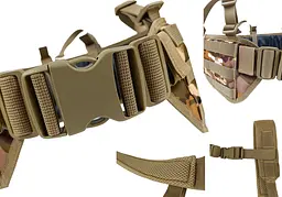 Тактичний пояс розвантажувальний РПС з кріпленнім MOLLE та плечовими лямками Multicam Arid степовий без підсумків - мініатюра 3