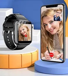 Дитячий смарт годинник Lemfo Y91 з GPS, 4G дзвінками, відеозв’язком, прослуховуванням та кнопкою SOS Рожевий - мініатюра 5