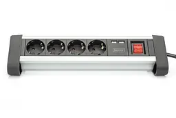 Digitus Блок розеток Office, 4xSchuko 16A, 2xUSB 2A, вимикач, 1.5м, вилка Schuko - мініатюра 6
