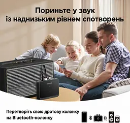 Аудіоприймач Bluetooth 6.0 UGREEN BT505 з аудіовиходами AUX 3,5 мм та 2×RCA L/R з підтримкою LDAC AAC SBC близько 15 год роботи від акумулятора сполучення з 2 пристроями з відтворенням з одного кнопка відтворення та паузи робота під час заряджання заряджання через USB-C темно-сірий із чорним (55545) - мініатюра 9
