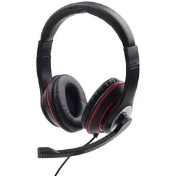 Навушники Gembird MHS-03 чорний/Red 3.5 мм (4-pin) мікрофон динаміки 40 мм 105 дБ 32 Ом 1.8 м (MHS-03-BKRD)