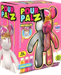 Pour Palz Набір для творчості Флюїд Арт - Ведмедик "Золото світанку" S3 Metallic ToyMonster Art.GS-G25020 - мініатюра 7