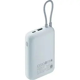 Портативна батарея Xiaomi Power Bank 10000 mAh 22.5W Integrated Cable Blue (BHR9073GL) - мініатюра 3