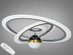 Люстра стельова LED Diasha 2327-600+400+200GR, 90W, діаметр 60 см, для вітальні, кухні, спальні, коридору