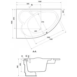 Ванна акрилова Cersanit Kaliope 153x100 L - мініатюра 2