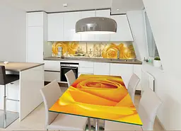 Наклейка на стіл Жовта троянда жовті квіти троянди бутони макро 65х120 см Happy Pocket Z180223