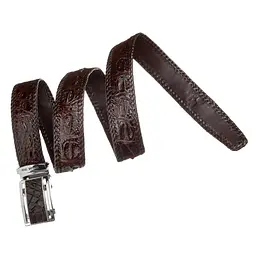 Ремінь-автомат з натуральної шкіри крокодила коричневий CROCODILE LEATHER 18171 120 см - мініатюра 3