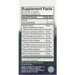 Щоденна підтримка імунітету комплекс із 7 грибів Fungi Perfecti Stamets 7 Daily Immune Support 120 вегетаріанських капсул - мініатюра 3