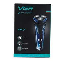Електробритва VGR V-306 акумуляторна водонепроникна Blue-Black (3_03194) - мініатюра 4