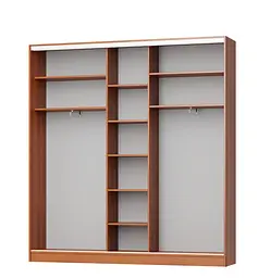 Шафа-купе тридверна MebelStar Стандарт AL 3 Дзеркала 220x45x240 см Бетон (MBS-1874) - мініатюра 2