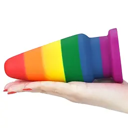 Анальна пробка LoveToy Prider 6 16 см (райдужний) - мініатюра 8