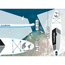 Надувна дошка SUP THUNDER Planet 320 см з веслом Blue - мініатюра 8