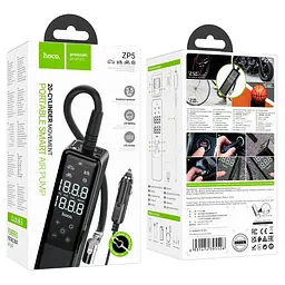 Автомобільний насос Hoco ZP5 May smart air pump Black - мініатюра 6