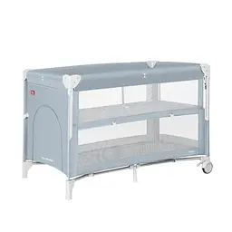 Дитячий манеж — ліжко для новонароджених 2 в 1 з подвійним дном Porta CRL-18103 Mint Green 125*65 см CARRELLO сірий