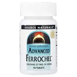 Хелатне залізо Source Naturals Advanced Ferrochel, 90 таблеток з вітамінами В та С
