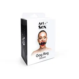Кляп силіконове кільце натуральна шкіра, Gag Ring внутрішній діаметр кільця 40 мм, Чорний Art of Sex SO6707 95121 - мініатюра 4