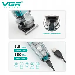 Бездротовий тример для волосся з 5 насадками й USB, VGR V949/Vican тример - мініатюра 4