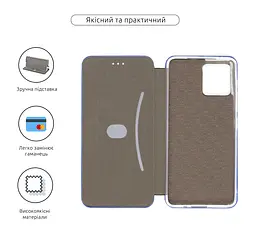 Чехол-книжка для Motorola G72, G-Case, синий, кожаный чехол-книга из экокожи (PU) и TPU, с магнитом, с подставкой и вместительным кардхолдером, противоударный, защита всего корпуса, ArmorStandart (ARM63923) - мініатюра 3